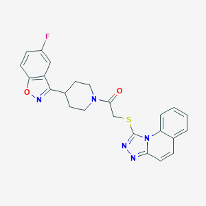 1-[4-(5-Fluoro-1,2-benzoxazol-3-yl)piperidin-1-yl]-2-([1,2,4]triazolo[4,3-a]quinolin-1-ylsulfanyl)ethanone