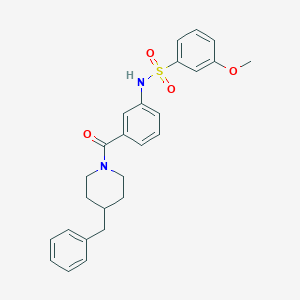 N-(3-(4-benzylpiperidine-1-carbonyl)phenyl)-3-methoxybenzenesulfonamide