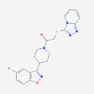 1-[4-(5-Fluoro-1,2-benzoxazol-3-yl)piperidin-1-yl]-2-([1,2,4]triazolo[4,3-a]pyridin-3-ylsulfanyl)ethanone