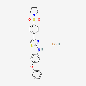 molecular formula C25H24BrN3O3S2 B4929140 N-(4-phenoxyphenyl)-4-(4-pyrrolidin-1-ylsulfonylphenyl)-1,3-thiazol-2-amine;hydrobromide 