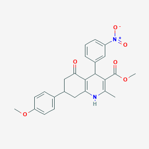 molecular formula C25H24N2O6 B4929142 Methyl 7-(4-methoxyphenyl)-2-methyl-4-(3-nitrophenyl)-5-oxo-1,4,5,6,7,8-hexahydroquinoline-3-carboxylate 