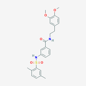 molecular formula C25H28N2O5S B492916 N-[2-(3,4-DIMETHOXYPHENYL)ETHYL]-3-(2,5-DIMETHYLBENZENESULFONAMIDO)BENZAMIDE CAS No. 690643-59-5