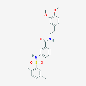 molecular formula C25H28N2O5S B492916 N-[2-(3,4-dimethoxyphenyl)ethyl]-3-[(2,5-dimethylphenyl)sulfonylamino]benzamide CAS No. 690643-59-5