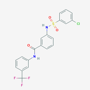 molecular formula C20H14ClF3N2O3S B492917 3-(3-chlorobenzenesulfonamido)-N-[3-(trifluoromethyl)phenyl]benzamide CAS No. 690647-66-6