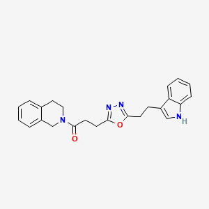 molecular formula C24H24N4O2 B4929178 1-(3,4-dihydro-1H-isoquinolin-2-yl)-3-[5-[2-(1H-indol-3-yl)ethyl]-1,3,4-oxadiazol-2-yl]propan-1-one 