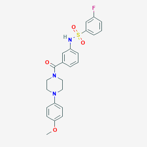 3-fluoro-N-(3-(4-(4-methoxyphenyl)piperazine-1-carbonyl)phenyl)benzenesulfonamide