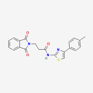 molecular formula C21H17N3O3S B4929216 3-(1,3-dioxo-1,3-dihydro-2H-isoindol-2-yl)-N-[(2Z)-4-(4-methylphenyl)-1,3-thiazol-2(3H)-ylidene]propanamide 