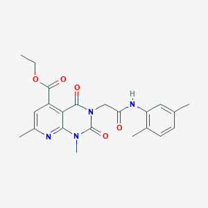 molecular formula C22H24N4O5 B4929304 ETHYL 3-{[(2,5-DIMETHYLPHENYL)CARBAMOYL]METHYL}-1,7-DIMETHYL-2,4-DIOXO-1H,2H,3H,4H-PYRIDO[2,3-D]PYRIMIDINE-5-CARBOXYLATE 