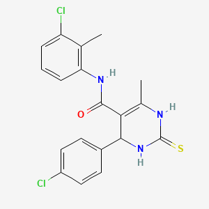 molecular formula C19H17Cl2N3OS B4929315 N-(3-chloro-2-methylphenyl)-4-(4-chlorophenyl)-6-methyl-2-sulfanylidene-3,4-dihydro-1H-pyrimidine-5-carboxamide 