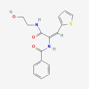 molecular formula C16H16N2O3S B4929445 N-[(E)-3-(2-hydroxyethylamino)-3-oxo-1-thiophen-2-ylprop-1-en-2-yl]benzamide 
