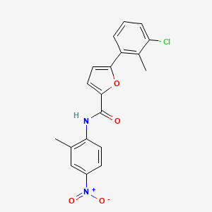 molecular formula C19H15ClN2O4 B4929562 5-(3-chloro-2-methylphenyl)-N-(2-methyl-4-nitrophenyl)furan-2-carboxamide 