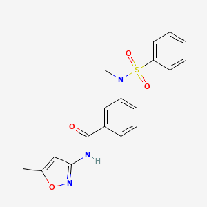 molecular formula C18H17N3O4S B4929588 3-[benzenesulfonyl(methyl)amino]-N-(5-methyl-1,2-oxazol-3-yl)benzamide 
