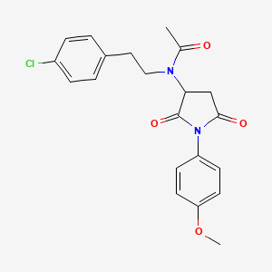molecular formula C21H21ClN2O4 B4929754 N-[2-(4-chlorophenyl)ethyl]-N-[1-(4-methoxyphenyl)-2,5-dioxopyrrolidin-3-yl]acetamide 