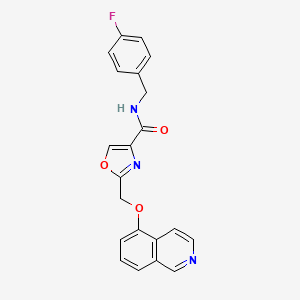 molecular formula C21H16FN3O3 B4929806 N-[(4-fluorophenyl)methyl]-2-(isoquinolin-5-yloxymethyl)-1,3-oxazole-4-carboxamide 