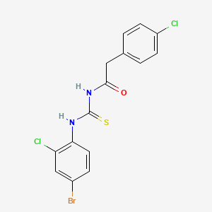 molecular formula C15H11BrCl2N2OS B4929828 N-[(4-bromo-2-chlorophenyl)carbamothioyl]-2-(4-chlorophenyl)acetamide 