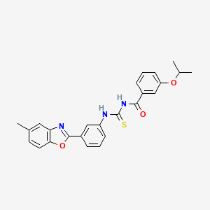 molecular formula C25H23N3O3S B4930014 N-{[3-(5-methyl-1,3-benzoxazol-2-yl)phenyl]carbamothioyl}-3-(propan-2-yloxy)benzamide 