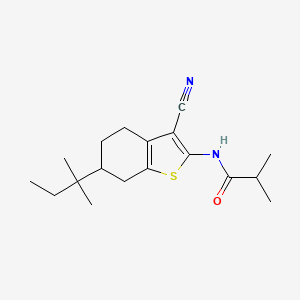 molecular formula C18H26N2OS B4930019 N-[3-CYANO-6-(2-METHYL-2-BUTANYL)-4,5,6,7-TETRAHYDRO-1-BENZOTHIOPHEN-2-YL]-2-METHYLPROPANAMIDE 
