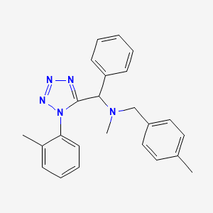 molecular formula C24H25N5 B4930194 N-methyl-N-[(4-methylphenyl)methyl]-1-[1-(2-methylphenyl)tetrazol-5-yl]-1-phenylmethanamine 