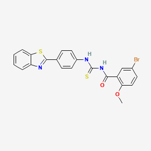 molecular formula C22H16BrN3O2S2 B4930233 N-{[4-(1,3-benzothiazol-2-yl)phenyl]carbamothioyl}-5-bromo-2-methoxybenzamide 