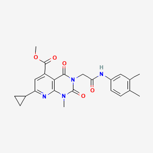 molecular formula C23H24N4O5 B4930237 METHYL 7-CYCLOPROPYL-3-{[(3,4-DIMETHYLPHENYL)CARBAMOYL]METHYL}-1-METHYL-2,4-DIOXO-1H,2H,3H,4H-PYRIDO[2,3-D]PYRIMIDINE-5-CARBOXYLATE 