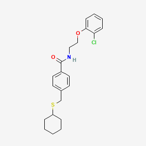 molecular formula C22H26ClNO2S B4930285 N-[2-(2-chlorophenoxy)ethyl]-4-[(cyclohexylsulfanyl)methyl]benzamide CAS No. 346639-63-2
