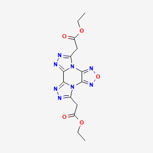 molecular formula C14H14N8O5 B4930571 ethyl 2-[15-(2-ethoxy-2-oxoethyl)-4-oxa-1,3,5,7,9,10,13,14-octazatetracyclo[10.3.0.02,6.07,11]pentadeca-2,5,8,10,12,14-hexaen-8-yl]acetate 