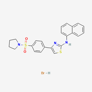 molecular formula C23H22BrN3O2S2 B4930590 N-naphthalen-1-yl-4-(4-pyrrolidin-1-ylsulfonylphenyl)-1,3-thiazol-2-amine;hydrobromide 