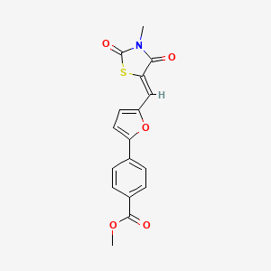 molecular formula C17H13NO5S B4930647 methyl 4-{5-[(Z)-(3-methyl-2,4-dioxo-1,3-thiazolidin-5-ylidene)methyl]furan-2-yl}benzoate 