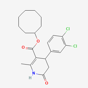 molecular formula C21H25Cl2NO3 B4930653 Cyclooctyl 4-(3,4-dichlorophenyl)-2-methyl-6-oxo-1,4,5,6-tetrahydropyridine-3-carboxylate 