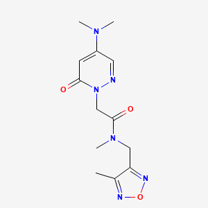 molecular formula C13H18N6O3 B4930705 2-[4-(dimethylamino)-6-oxopyridazin-1-yl]-N-methyl-N-[(4-methyl-1,2,5-oxadiazol-3-yl)methyl]acetamide 