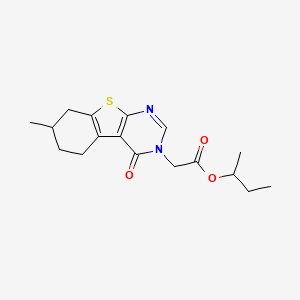 molecular formula C17H22N2O3S B4930795 Butan-2-yl 2-(7-methyl-4-oxo-5,6,7,8-tetrahydro-[1]benzothiolo[2,3-d]pyrimidin-3-yl)acetate 