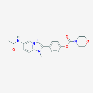 molecular formula C21H23N4O4+ B493082 6-(Acetylamino)-1-methyl-2-{4-[(4-morpholinylcarbonyl)oxy]phenyl}imidazo[1,2-a]pyridin-1-ium 