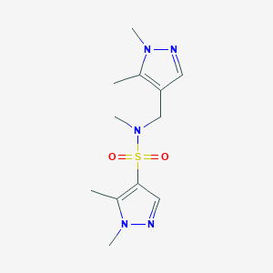 molecular formula C12H19N5O2S B4930926 N~4~-[(1,5-DIMETHYL-1H-PYRAZOL-4-YL)METHYL]-N~4~,1,5-TRIMETHYL-1H-PYRAZOLE-4-SULFONAMIDE 