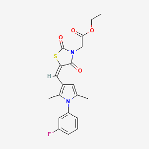 molecular formula C20H19FN2O4S B4931002 ethyl [(5E)-5-{[1-(3-fluorophenyl)-2,5-dimethyl-1H-pyrrol-3-yl]methylidene}-2,4-dioxo-1,3-thiazolidin-3-yl]acetate 
