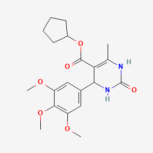 molecular formula C20H26N2O6 B4931123 Cyclopentyl 6-methyl-2-oxo-4-(3,4,5-trimethoxyphenyl)-1,2,3,4-tetrahydropyrimidine-5-carboxylate 