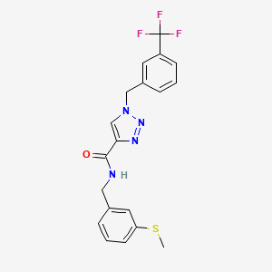 molecular formula C19H17F3N4OS B4931467 N-[(3-methylsulfanylphenyl)methyl]-1-[[3-(trifluoromethyl)phenyl]methyl]triazole-4-carboxamide 
