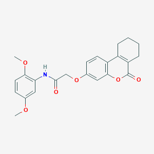 molecular formula C23H23NO6 B4931502 N-(2,5-dimethoxyphenyl)-2-[(6-oxo-7,8,9,10-tetrahydrobenzo[c]chromen-3-yl)oxy]acetamide 