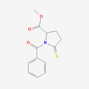 molecular formula C13H13NO3S B493182 Methyl 1-benzoyl-5-thioxo-2-pyrrolidinecarboxylate 