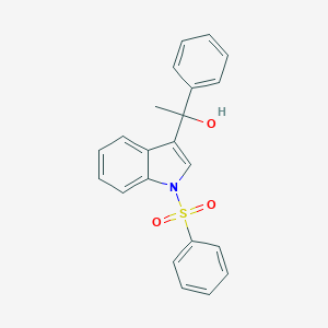 molecular formula C22H19NO3S B493185 1-phenyl-1-[1-(phenylsulfonyl)-1H-indol-3-yl]ethanol 