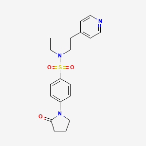 molecular formula C19H23N3O3S B4931942 N-ethyl-4-(2-oxo-1-pyrrolidinyl)-N-[2-(4-pyridinyl)ethyl]benzenesulfonamide 