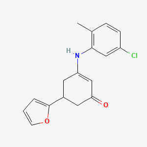 molecular formula C17H16ClNO2 B4931958 3-[(5-Chloro-2-methylphenyl)amino]-5-(furan-2-yl)cyclohex-2-en-1-one 