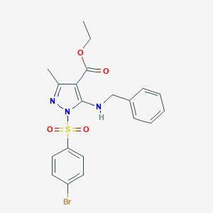 ethyl 5-(benzylamino)-1-[(4-bromophenyl)sulfonyl]-3-methyl-1H-pyrazole-4-carboxylate