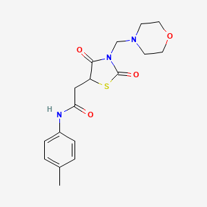 molecular formula C17H21N3O4S B4932025 N-(4-methylphenyl)-2-[3-(morpholin-4-ylmethyl)-2,4-dioxo-1,3-thiazolidin-5-yl]acetamide 