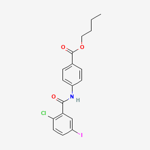 molecular formula C18H17ClINO3 B4932145 Butyl 4-(2-chloro-5-iodobenzamido)benzoate 