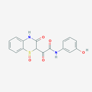molecular formula C16H12N2O5S B493235 N-(3-hydroxyphenyl)-2-(1-oxido-3-oxo-3,4-dihydro-2H-1,4-benzothiazin-2-yl)-2-oxoacetamide 