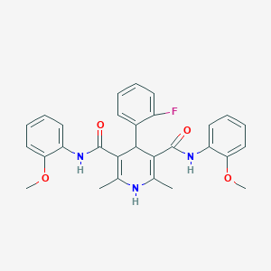 molecular formula C29H28FN3O4 B493244 4-(2-Fluorophenyl)-N~3~,N~5~-bis(2-methoxyphenyl)-2,6-dimethyl-1,4-dihydro-3,5-pyridinedicarboxamide 