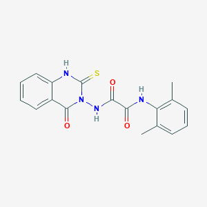 molecular formula C18H16N4O3S B493253 N~1~-(2,6-dimethylphenyl)-N~2~-(4-oxo-2-sulfanyl-3(4H)-quinazolinyl)ethanediamide 
