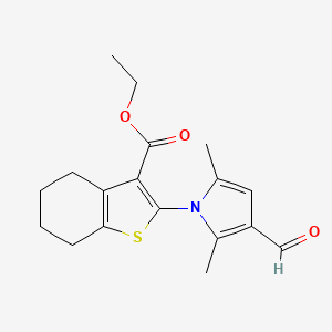 molecular formula C18H21NO3S B4932677 Ethyl 2-(3-formyl-2,5-dimethyl-1H-pyrrol-1-yl)-4,5,6,7-tetrahydrobenzo[b]thiophene-3-carboxylate 