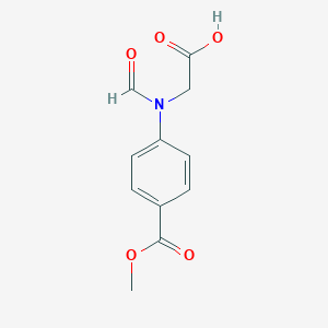 molecular formula C11H11NO5 B493276 [Formyl-4-(methoxycarbonyl)anilino]acetic acid 
