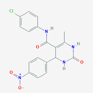 molecular formula C18H15ClN4O4 B4932908 N-(4-chlorophenyl)-6-methyl-4-(4-nitrophenyl)-2-oxo-1,2,3,4-tetrahydropyrimidine-5-carboxamide CAS No. 5752-80-7